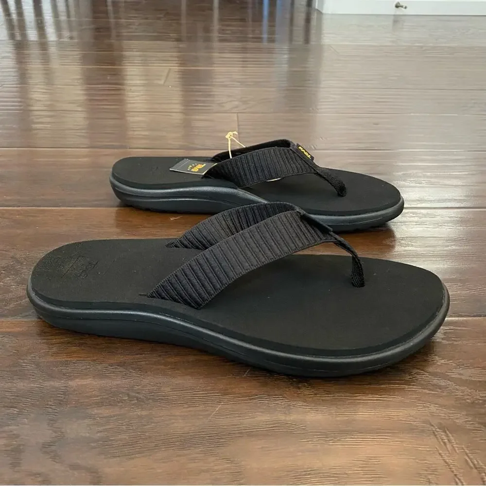 Teva Voya Flip Flop thong Sandals Bar Street Black Lightweight size 11